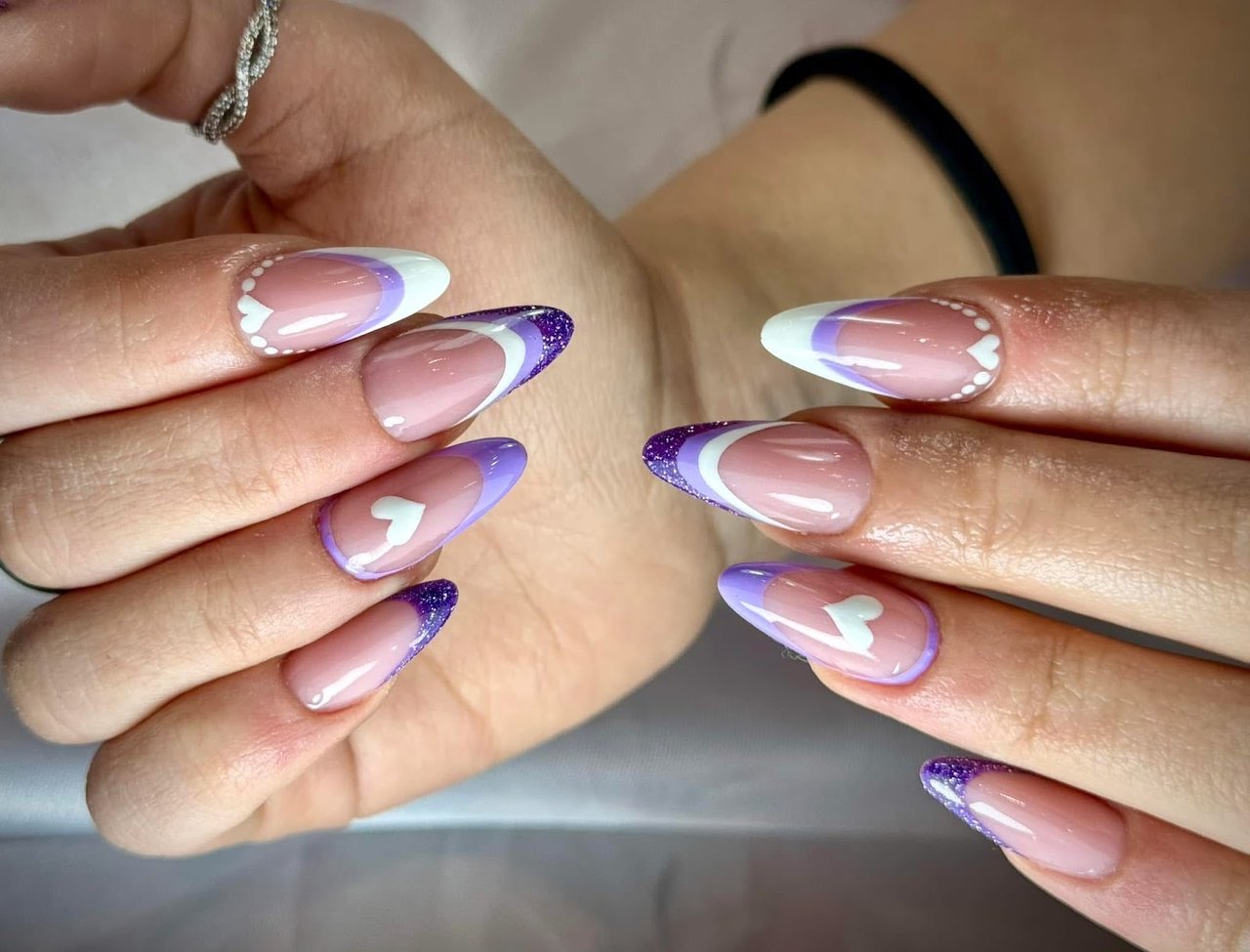 Lilac French with little hearts