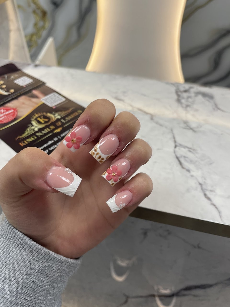 Short French with red flower